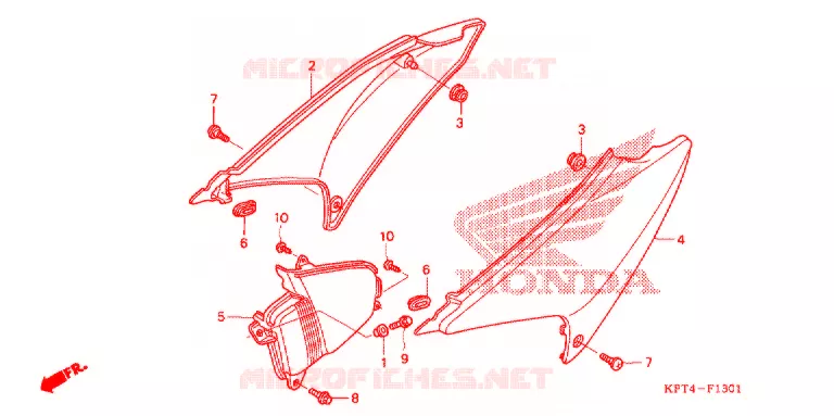 COUVERCLES LATERAUX ('06-'11) Honda MOTO 150 CRF 2007  CRF150F7