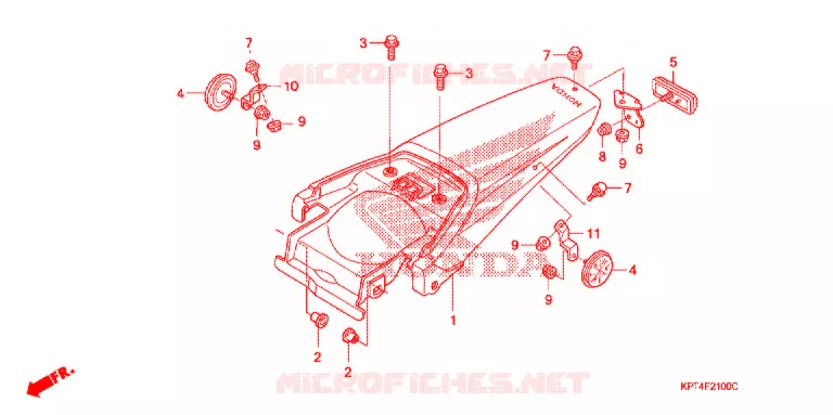 GARDE-BOUE ARRIERE Honda MOTO 150 CRF 2007  CRF150F7