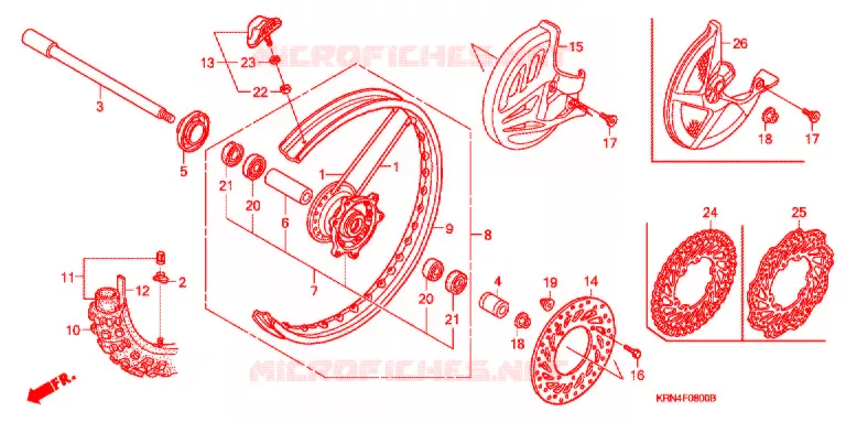ROUE AVANT Honda MOTO 250 CRF 2007  CRF250R7