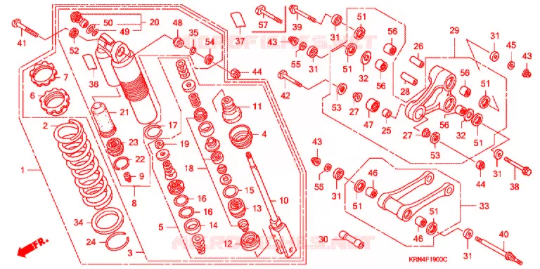 AMORTISSEUR ARRIERE Honda MOTO 250 CRF 2007  CRF250R7