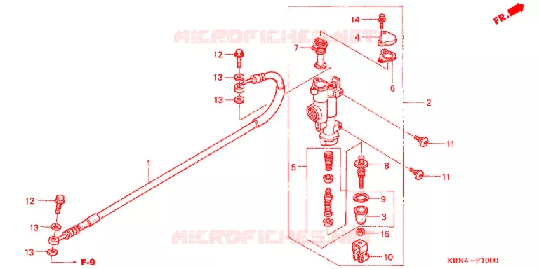 MAITRE-CYLINDRE DE FREIN ARRIERE Honda MOTO 250 CRF 2007  CRF250R7