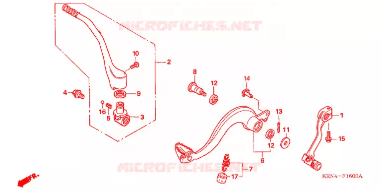 PEDALE - KICK Honda MOTO 250 CRF 2007  CRF250R7