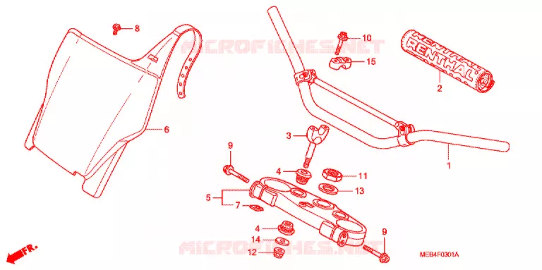 GUIDON - TE DE FOURCHE (CRF450R'04-'07) Honda MOTO 450 CRF 2007  CRF450R7
