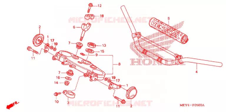 GUIDON - TE DE FOURCHE (CRF450X'05,'06,'07) Honda MOTO 450 CRF 2007  CRF450X7