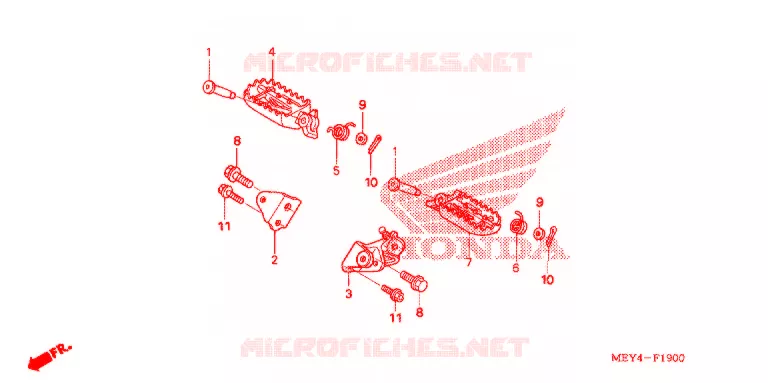 REPOSE PIED Honda MOTO 450 CRF 2007  CRF450X7