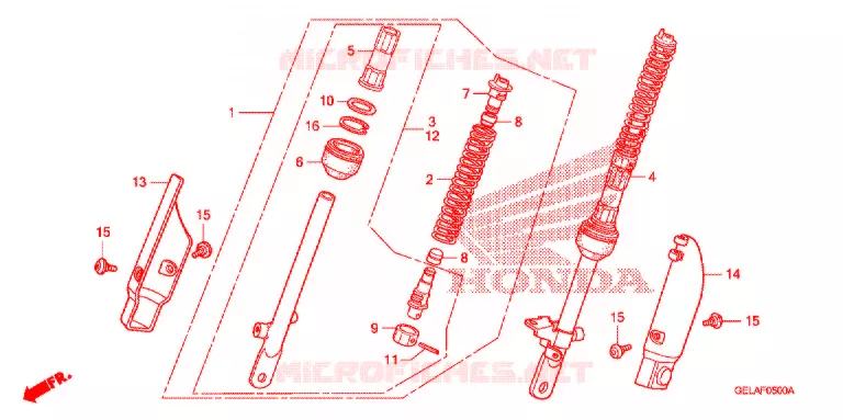 AMORTISSEUR AVANT Honda MOTO 50 CRF 2007  CRF50F7