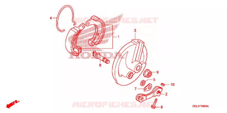 FLASQUE - MACHOIRES DE FREIN AVANT Honda MOTO 50 CRF 2007  CRF50F7