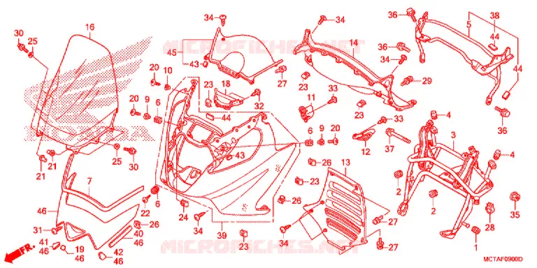 CARENAGE AVANT Honda MOTO 70 CRF 2007  CRF70F7
