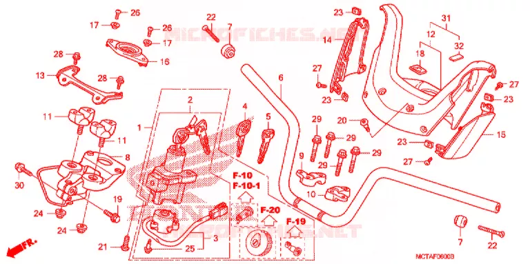 GUIDON - CARENAGE Honda MOTO 70 CRF 2007  CRF70F7