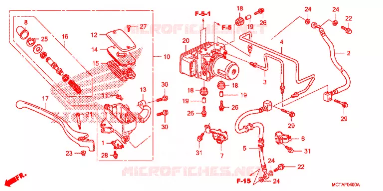 MAITRE CYLINDRE DE FREIN AVANT (FSC600A) Honda SCOOTER 600 SILVERWING 2007  FSC600A7