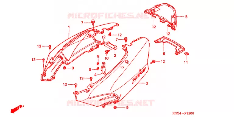 CARENAGE ARRIERE Honda SCOOTER 250 REFLEX 2007  NSS250AS7