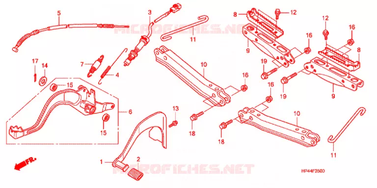 REPOSE PIED - PEDALE Honda ATV 420 FOURTRAX 2007  TRX420FE7