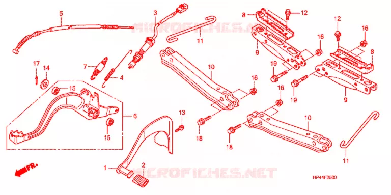 REPOSE PIED - PEDALE Honda ATV 420 FOURTRAX 2007  TRX420FM7