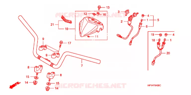 GUIDON Honda ATV 450 FOURTRAX 2007  TRX450R7