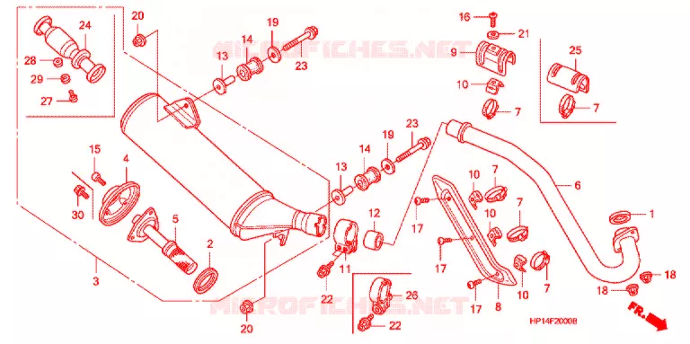 SILENCIEUX D'ECHAPPEMENT Honda ATV 450 FOURTRAX 2007  TRX450R7