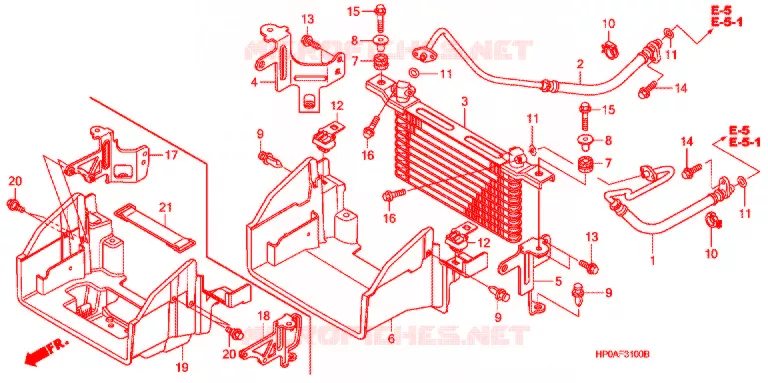 RADIATEUR D'HUILE Honda ATV 500 FOURTRAX 2007  TRX500FE7