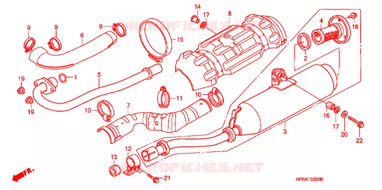 SILENCIEUX D'ECHAPPEMENT Honda ATV 500 FOURTRAX 2007  TRX500FE7