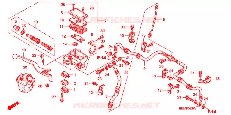 MAITRE CYLINDRE DE FREIN AVANT Honda ATV 500 FOURTRAX 2007  TRX500FGA7