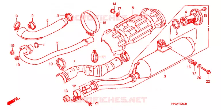 SILENCIEUX D'ECHAPPEMENT Honda ATV 500 FOURTRAX 2007  TRX500FPE7