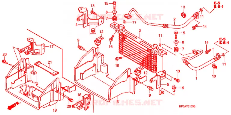 RADIATEUR D'HUILE Honda ATV 500 FOURTRAX 2007  TRX500FPE7