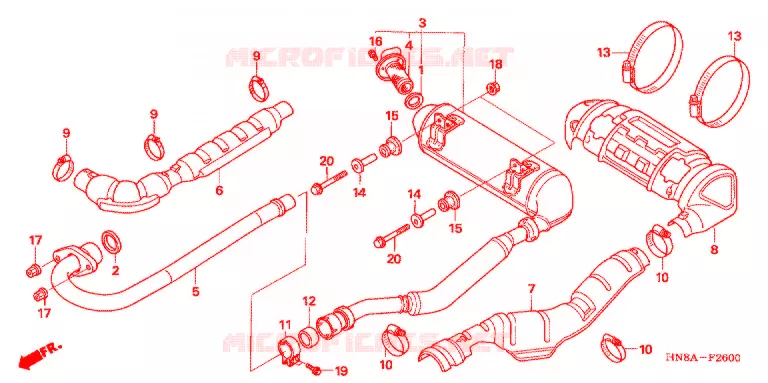 SILENCIEUX D'ECHAPPEMENT Honda ATV 680 FOURTRAX 2007  TRX680FA7