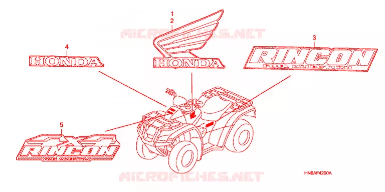AUTOCOLLANTS Honda ATV 680 FOURTRAX 2007  TRX680FGA7