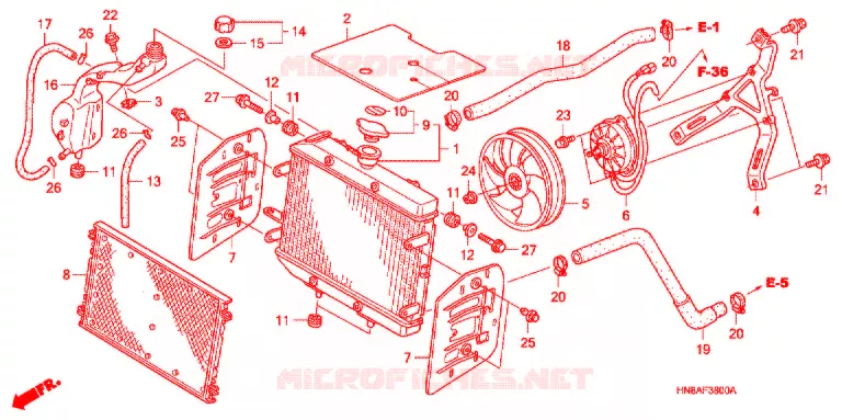 RADIATEUR Honda ATV 680 FOURTRAX 2007  TRX680FGA7