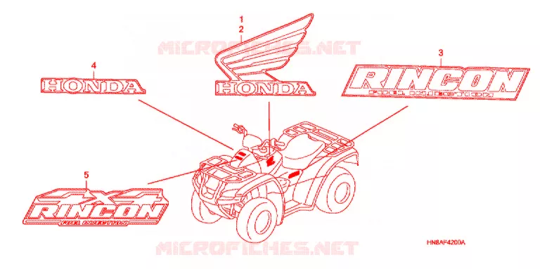 AUTOCOLLANTS Honda ATV 680 FOURTRAX 2007  TRX680FGA7