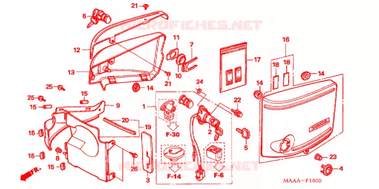COUVERCLES LATERAUX Honda MOTO 1100 SHADOW 2007  VT1100C7