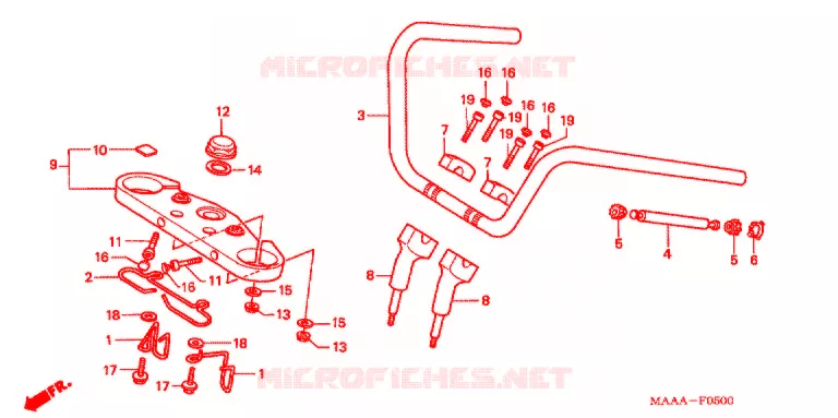 GUIDON - TE DE FOURCHE Honda MOTO 1100 SHADOW 2007  VT1100C7