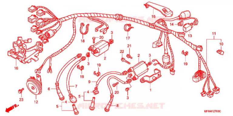 FAISCEAU DES FILS Honda MOTO 600 SHADOW 2007  VT600CD7