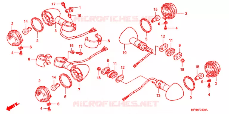 CLIGNOTANT Honda MOTO 600 SHADOW 2007  VT600CD7
