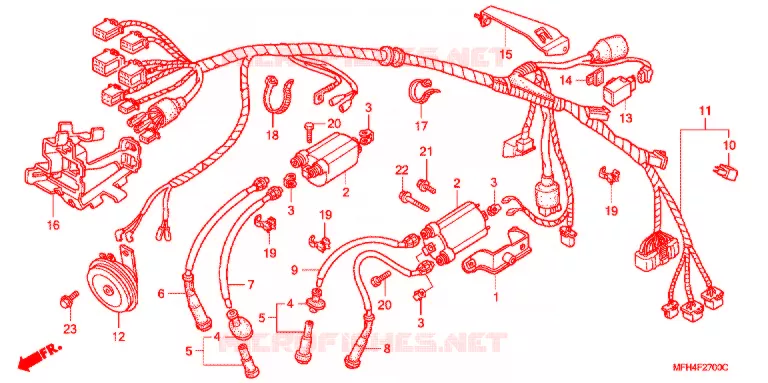 FAISCEAU DES FILS Honda MOTO 600 SHADOW 2007  VT600CD7
