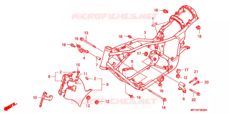 CADRE Honda MOTO 600 SHADOW 2007  VT600CD7