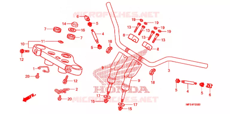 GUIDON - TE DE FOURCHE Honda MOTO 750 SHADOW 2007  VT750C27
