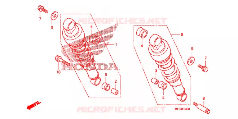 AMORTISSEUR ARRIERE Honda MOTO 750 SHADOW 2007  VT750C2F7