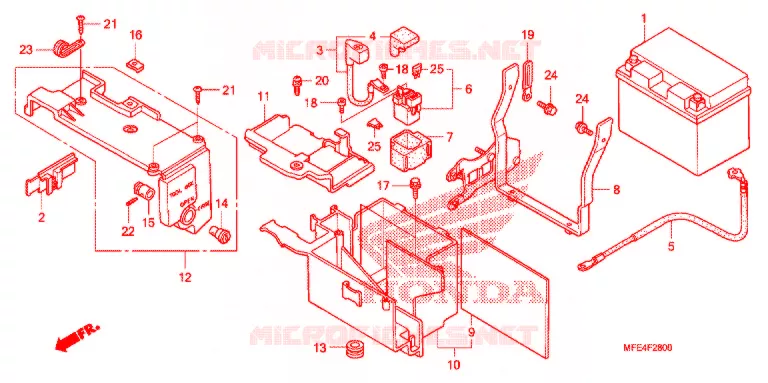 BATTERIE Honda MOTO 750 SHADOW 2007  VT750C2F7