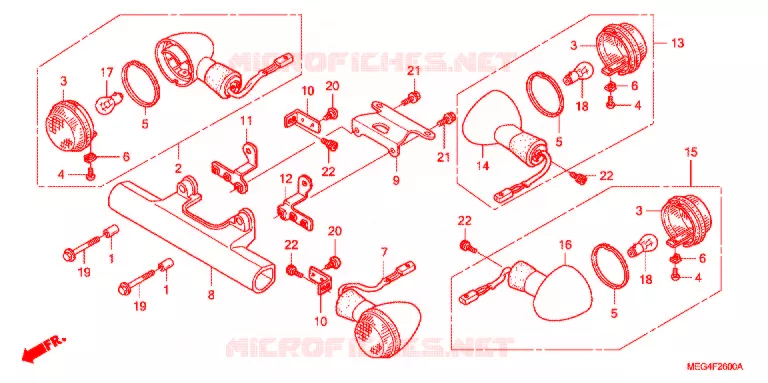 CLIGNOTANT Honda MOTO 750 SHADOW 2007  VT750C7
