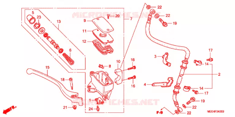 MAITRE CYLINDRE DE FREIN AVANT Honda MOTO 750 SHADOW 2007  VT750C7