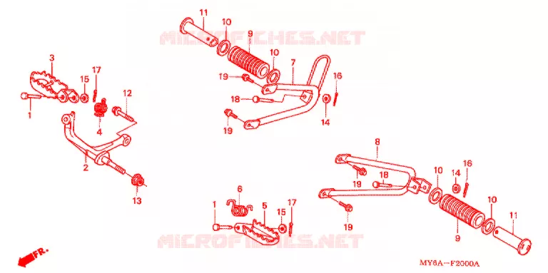 REPOSE PIED Honda MOTO 650 XR 2007  XR650L7