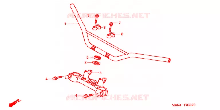 GUIDON - TE DE FOURCHE Honda MOTO 650 XR 2007  XR650R7