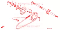 ARBRE DE ROUE ARRIERE   CHAINE SECONDAIRE pour Honda TRX 450 R SPORTRAX Electric Start de 2008