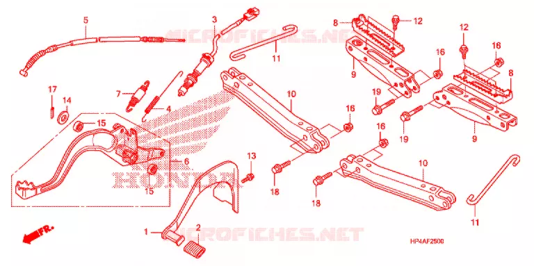 PEDALE - REPOSE PIED Honda ATV 420 FOURTRAX 2009  TRX420FM9
