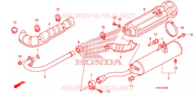 SILENCIEUX D'ECHAPPEMENT Honda ATV 420 FOURTRAX 2009  TRX420FM9