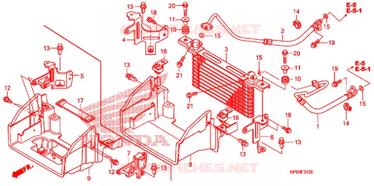 RADIATEUR D'HUILE Honda ATV 500 FOURTRAX 2009  TRX500FM9
