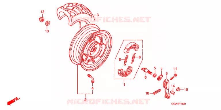 ROUE ARRIERE Honda SCOOTER 50 ZOOMER 2015  NPS50B