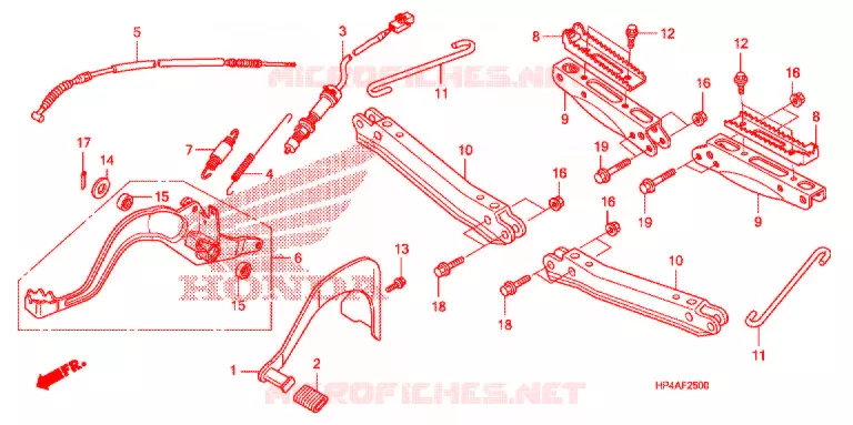 PEDALE - REPOSE PIED Honda ATV 420 FOURTRAX 2010  TRX420FEA