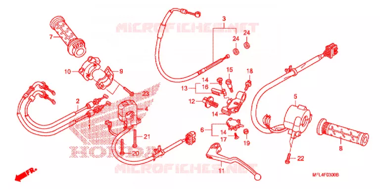 LEVIER DE GUIDON - CABLE - COMMODO Honda MOTO 1000 CBR 2011  CBR1000RRB_A