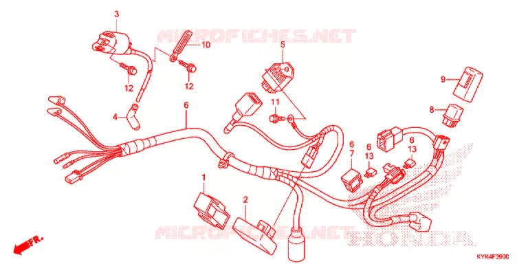 FAISCEAU DES FILS Honda MOTO 110 CRF 2013  CRF110FD