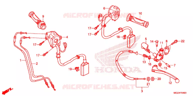 LEVIER DE GUIDON - CABLE - COMMODO Honda MOTO 500 CB 2014  CB500FAE